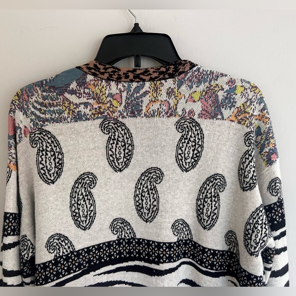 ANTHROPOLOGIE Bricolage Mixed Print Zebra Paisley Cardigan Kimono Oversized Sz S - Picture 11 of 15